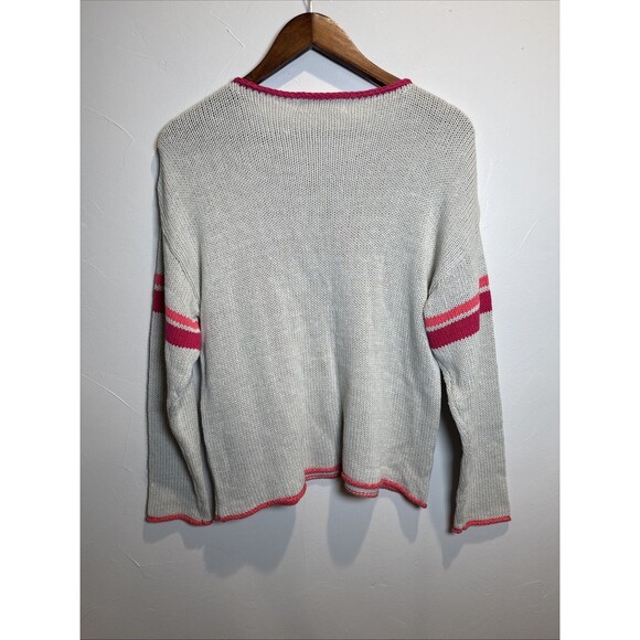 Natural Life Smiley Face Sweater Light Gray Women's Size XS/S - Picture 5 of 12